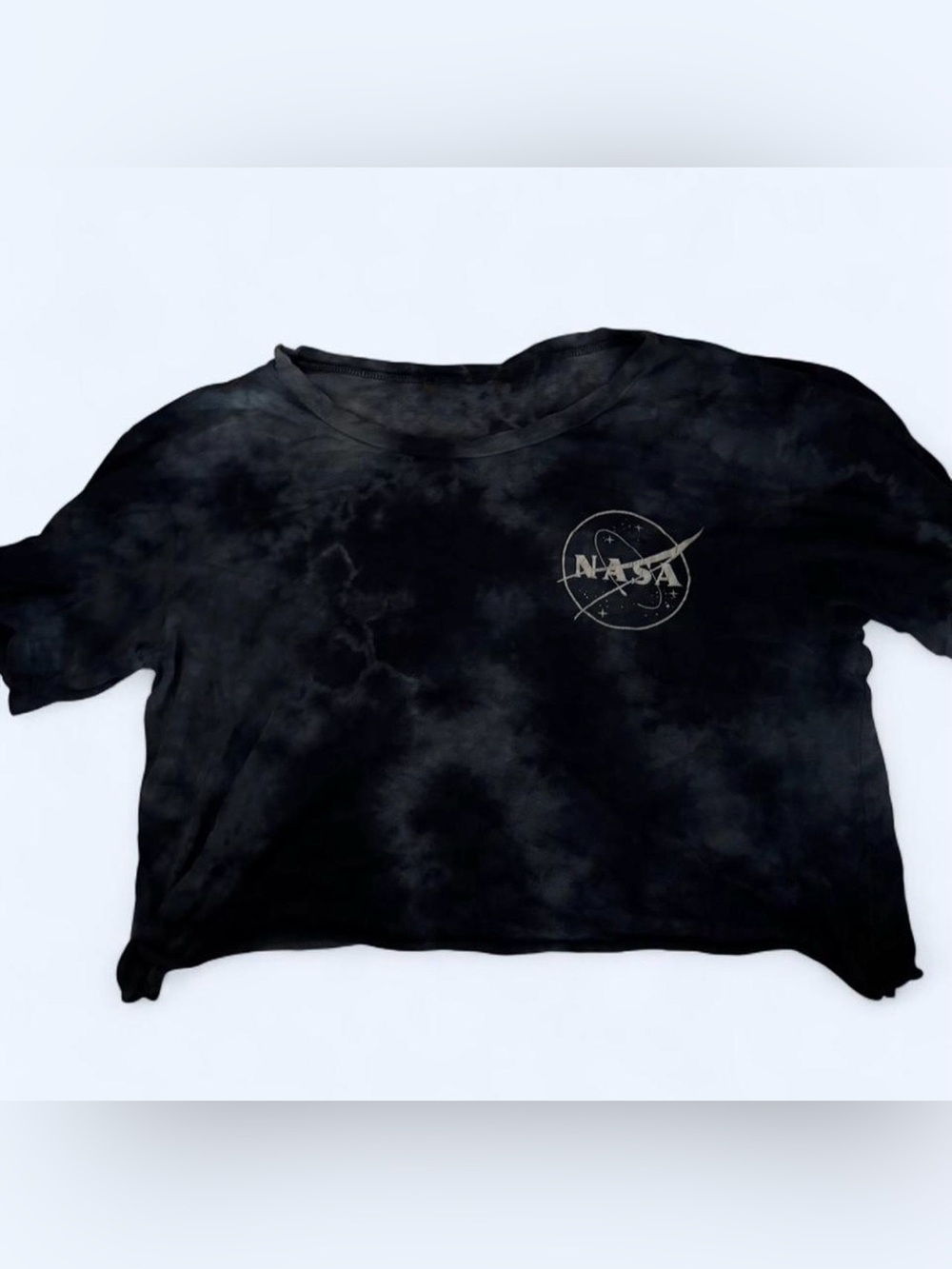 NASA Black Tie-Dye Crop Top - Branded Women's Tee